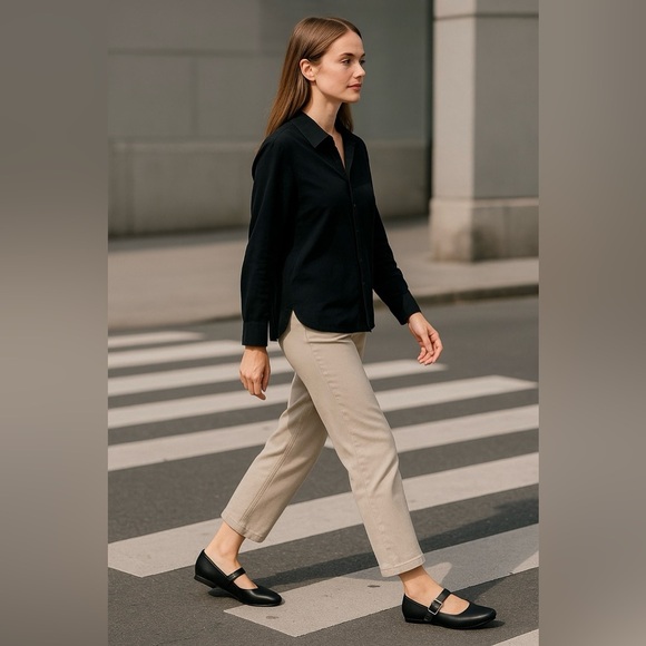 DV by Dolce Vita Black Munich Flats with Buckle Strap – Women’s Size 10 NIB - Picture 2 of 10